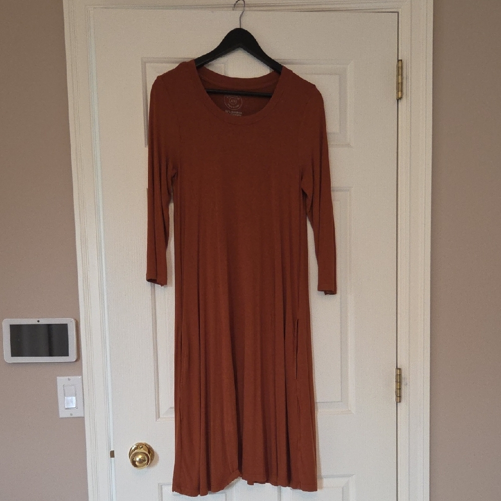 Papillon Blanc Terracotta 3/4 Sleeve Dress